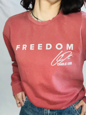 Charlie Kirk Turning Point Freedom Sweatshirt - Unisex Cotton