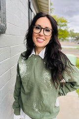 Maddox Bleached Military Green Sweatshirt